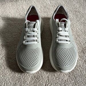 CROCS Gray Athletic Shoes with Breathable Mesh and Cushioned Sole